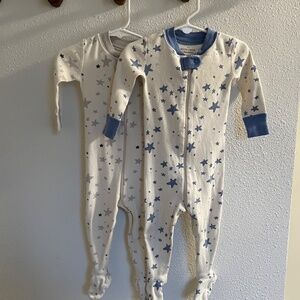 Moon and back Hanna andersson zippered footies 12-18 mos. pajamas organic cotton